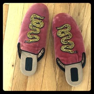 Authentic GUCCI Snake VELVET slippers